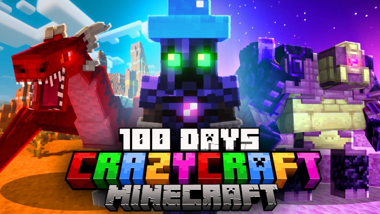 I Survived 100 Days in CRAZY CRAFT Minecraft... Here's What Happened!