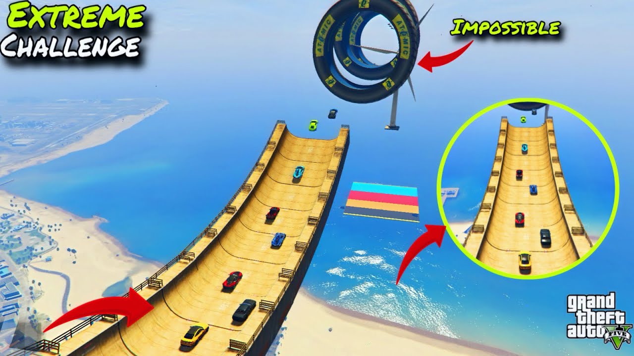 gta5 super cars ramp jump challenge🤩gta5 stunt