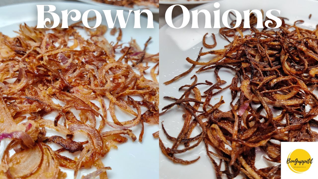 HOW TO BROWN ONIONS 2 WAYS | CRISPY FRIED ONIONS | BIRISTA | CARAMELIZED ONIONS FOR BIRYANI & PULAO
