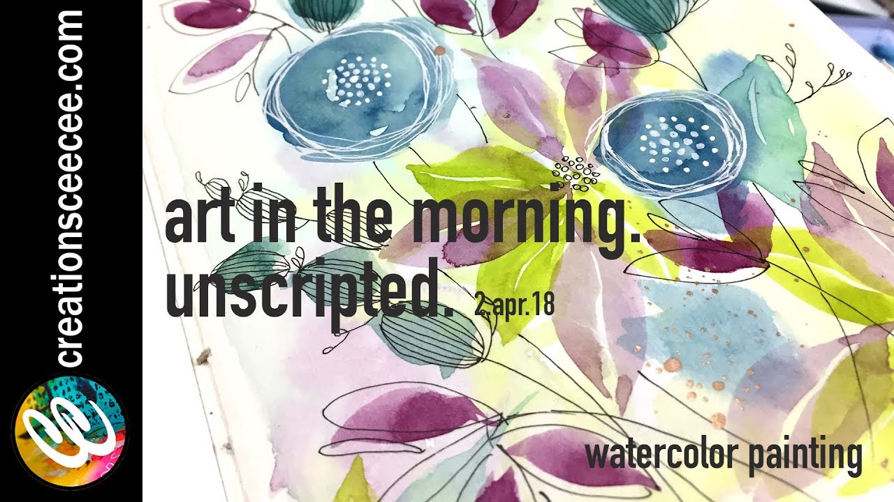 watercolor painting and doodling in the morning