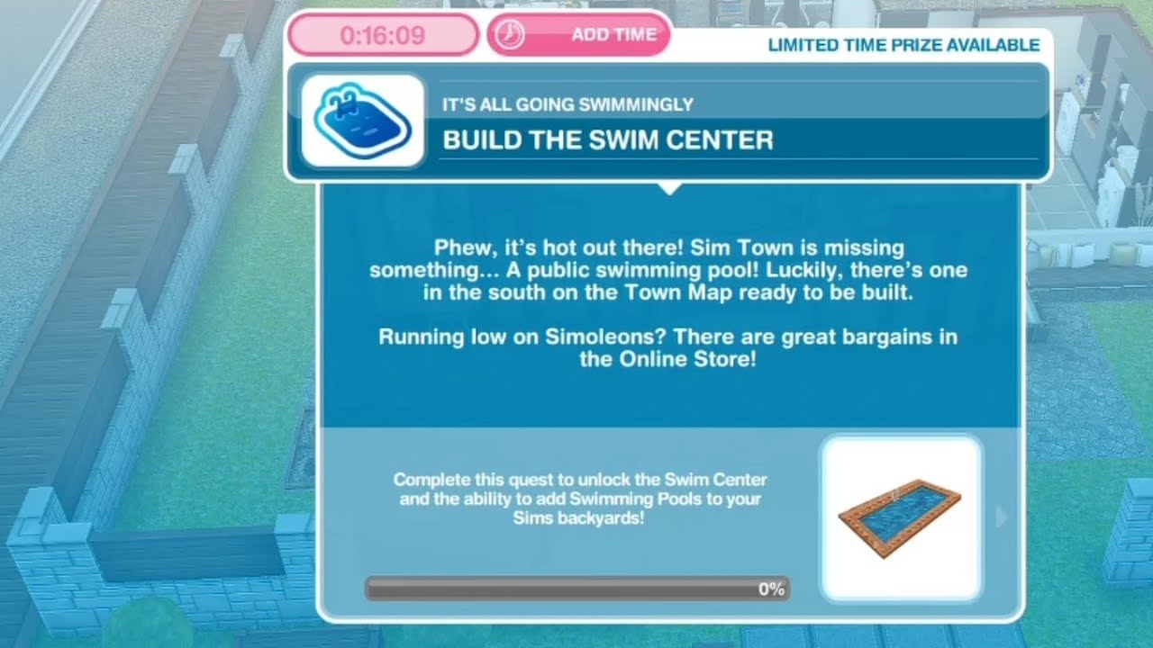 لعبة the sims free play حل مهمة حمام السباحة..!!