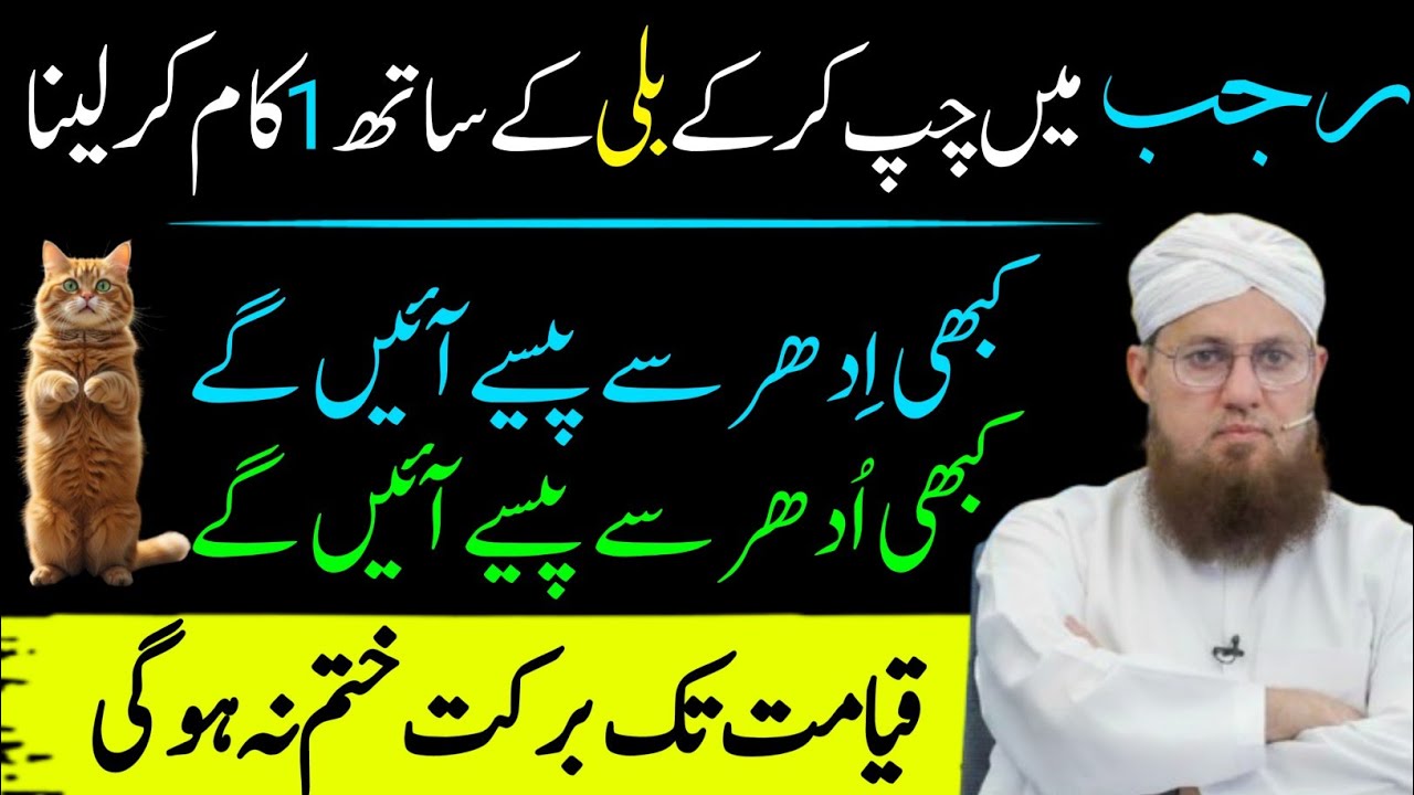 Mahe Rajab Main Cat 😺 Ke Saath Ye Ik Kam Lazmi KaryGhar Main Dulqt Khtam Nhi Hogi|Habib Attari Bayan
