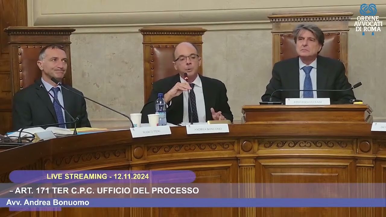 ART. 492 BIS C.P.C. – ART. 171 TER C.P.C. UFFICIO DEL PROCESSO - 12.11.2024