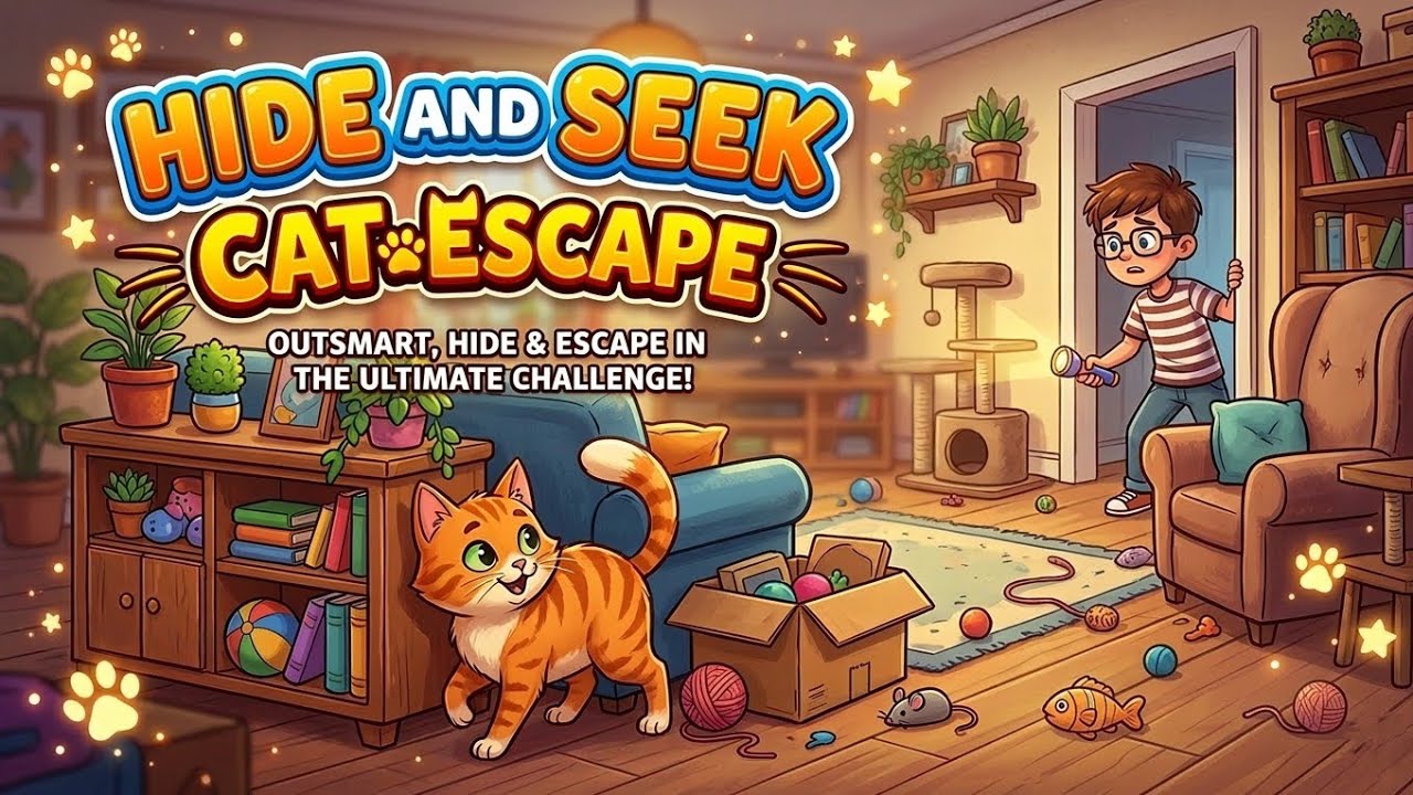 Funny Cat Hide and Seek Escape 🐱 | Cat Trying to Hide | Live Funny Cat Stream