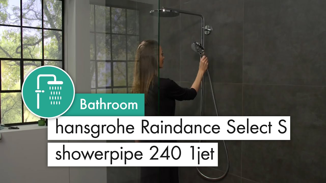 hansgrohe Raindance Select S showerpipe 240 1 jet with PowderRain