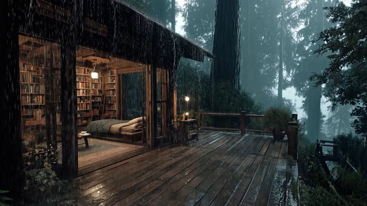Soft Piano + Gentle Rainfall to Ease You into Sleep - Peaceful Forest Rain for Relax, Deep Rest