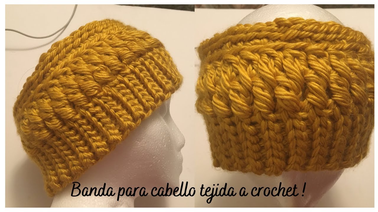 Banda para el cabello , tejida a crochet!