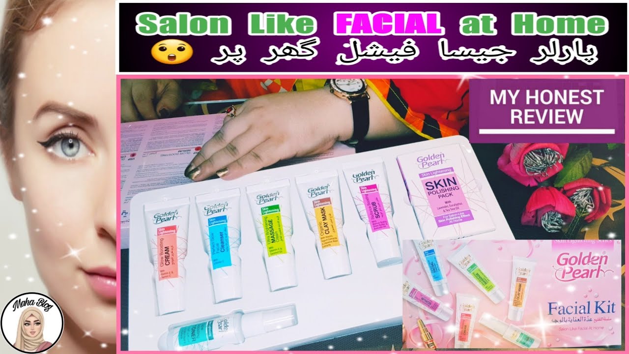 Facial Kit Review with Technique l Golden Pearl Salon Like Facial At Home l Maha Blog
