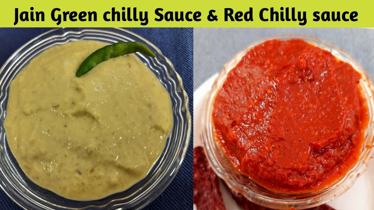Jain Green Chilly & Red Chilly Sauce | Jain Green Chilly Sauce | Jain Red Chilly Sauce | Jain Recipe