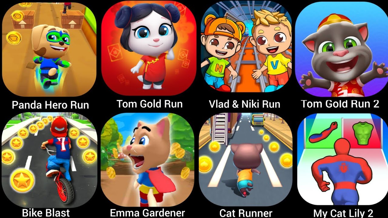 Vlad & Niki Run,Panda Hero Run,Tom Gold Run,Panda Rush,Talking Tom Gold Run New Android,iOS Gameplay