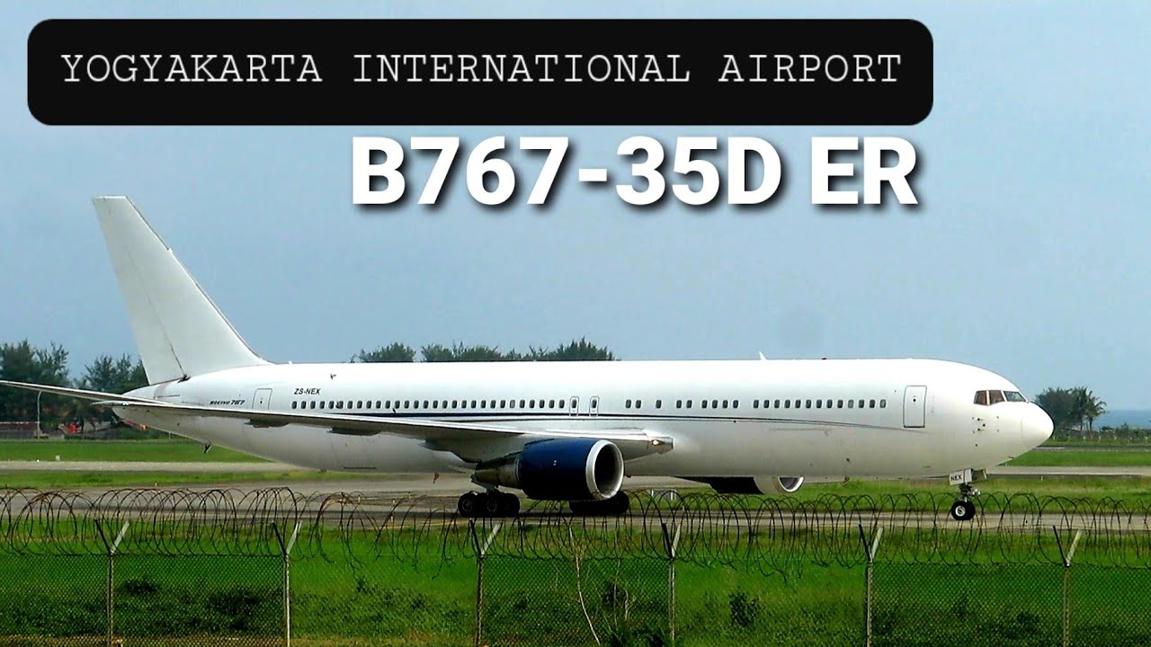 Lihat Dari Dekat Pesawat Aeronexus Corporate B767-35D ER Landing di Yogyakarta International Airport