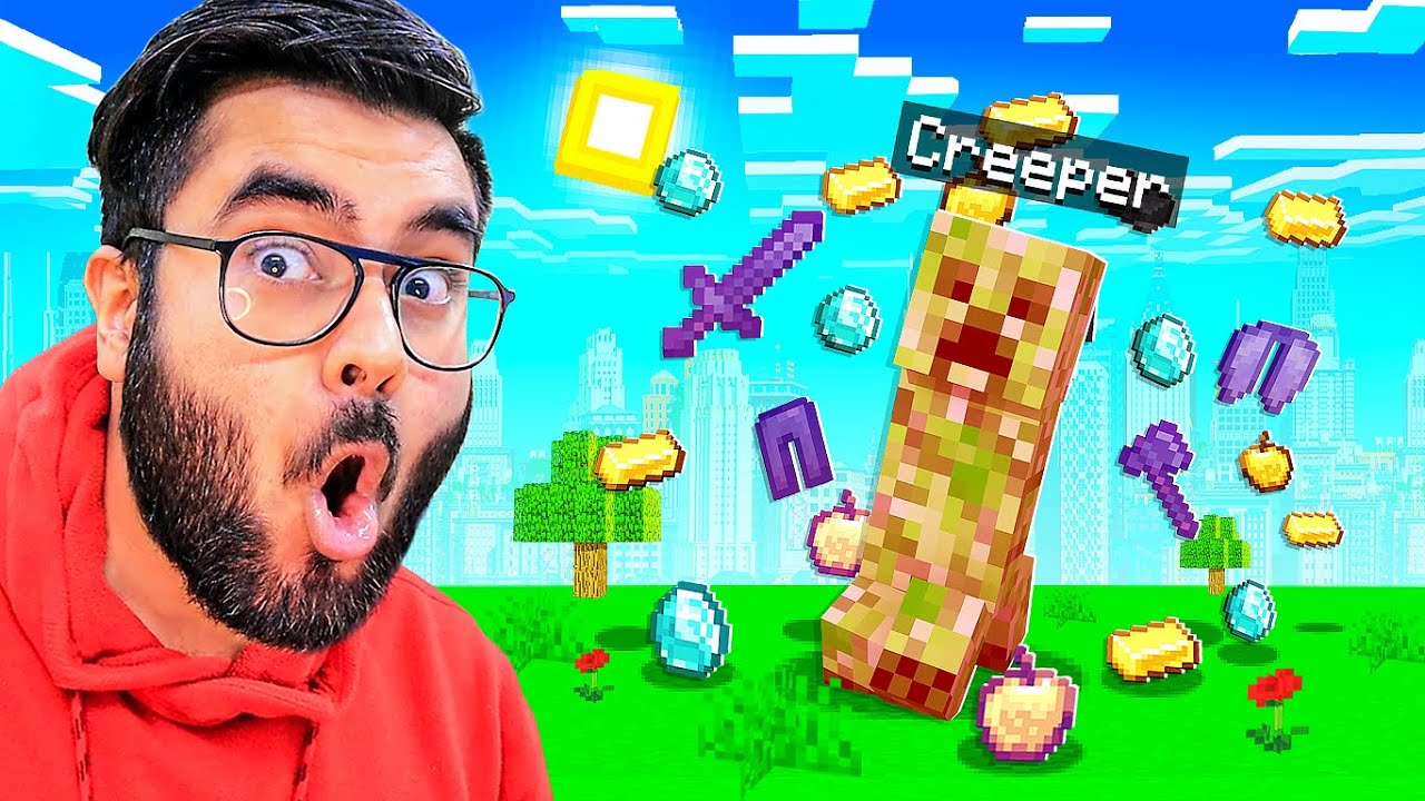 MINECRAFT, But HOSTILE Mobs Drop OP LOOT 🔥 [Funny] | Hitesh KS