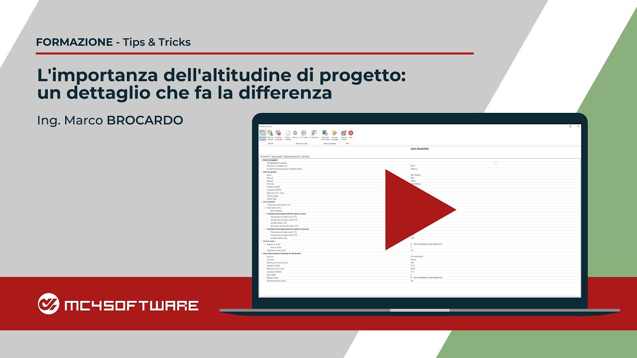 Tips & Tricks - L'importanza dell'altitudine di progetto: un dettaglio che fa la differenza.