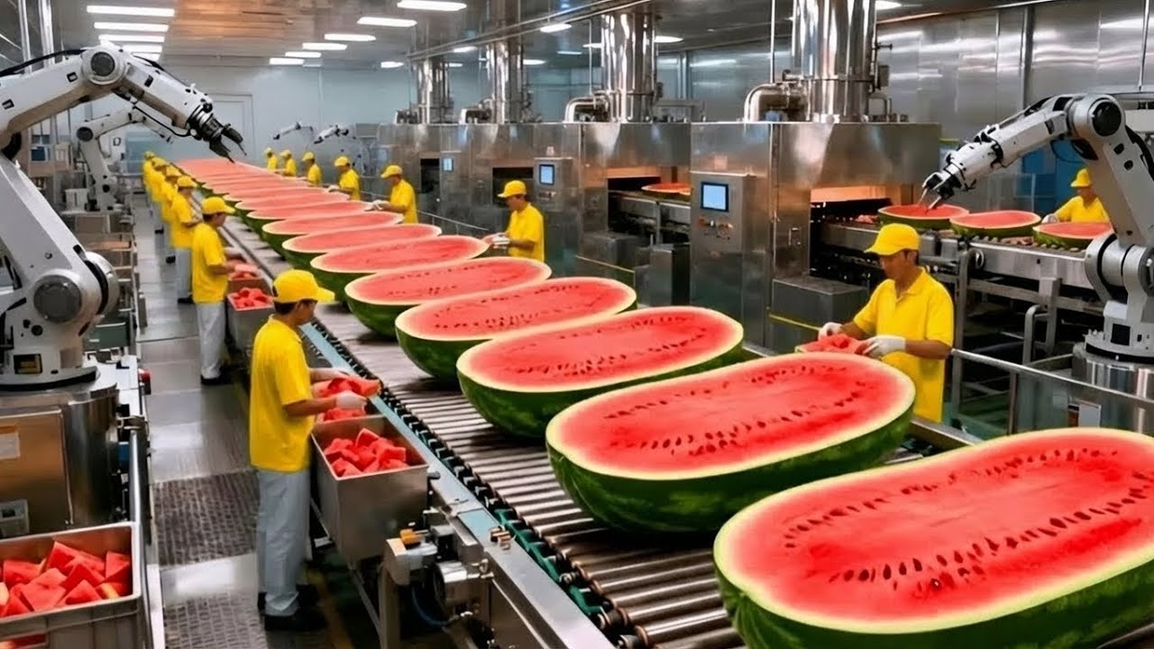 Inside a Modern Watermelon Plant: From Giant Whole Melons to Perfect Red Juice