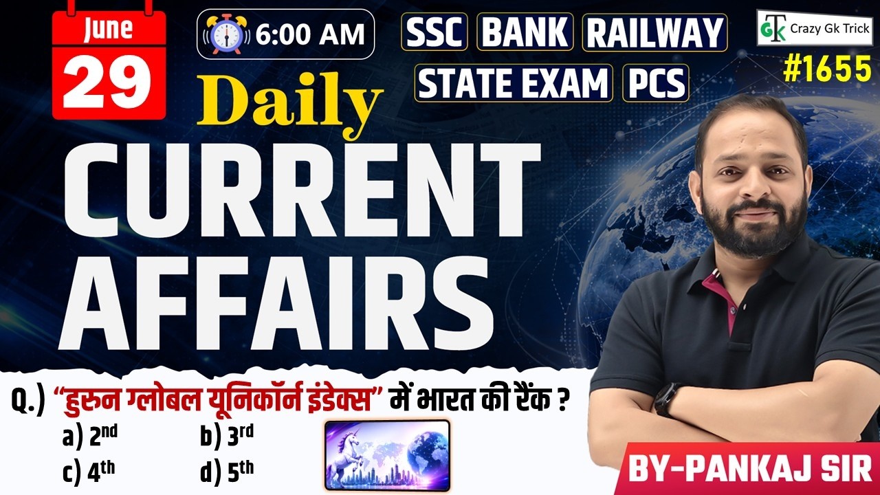 29 June 2026 | Daily Current Affairs | Current Affairs Today | Current News | Crazy Gk Trick