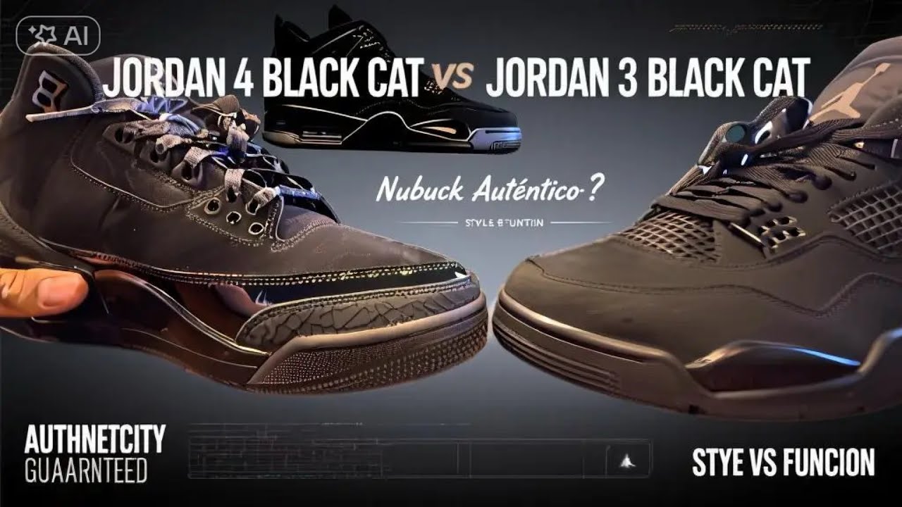 Black cat Jordan 4 vs jordan 3! Es realmente nubuck?