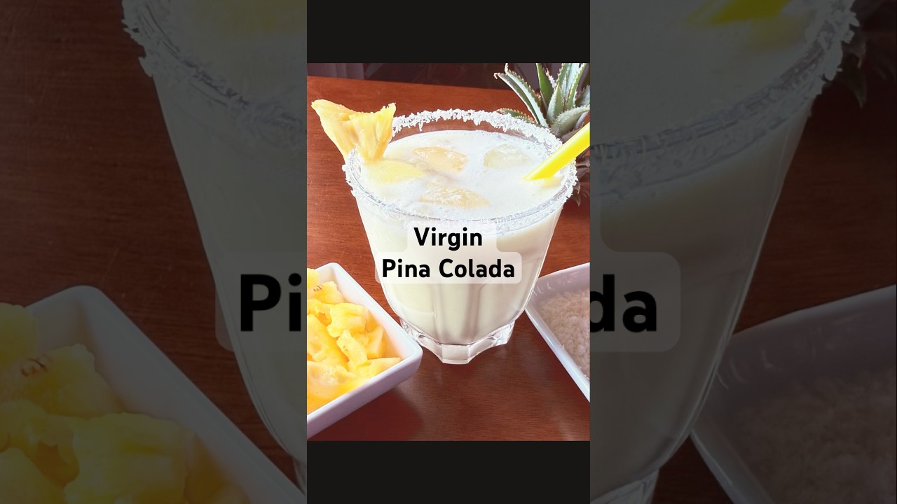 Virgin Pina Colada (Subscribe for more)..#food #mocktail #drinks #pi&ntilde;acolada #juice #easyrecipe