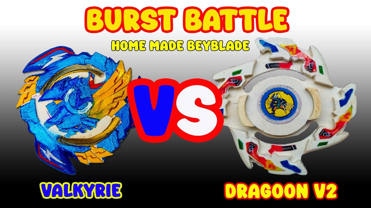 Valkyrie vs dragoon home made beyblade battle