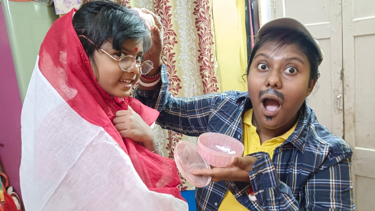 জামাইষষ্ঠী স্পেশাল শাশুড়ী জামাই মেকআপ ডোনা সাজলো শাশুড়ি মা। Baby Makeup