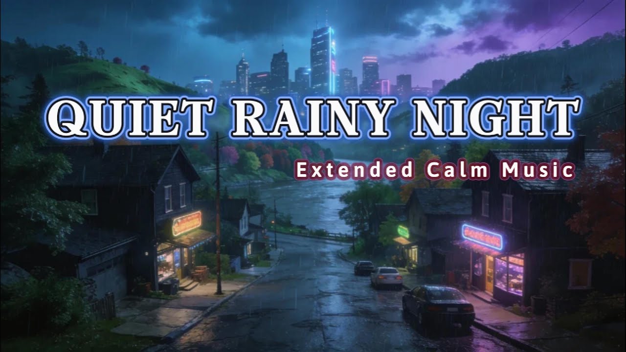 Quiet Rainy Night in a Small Town  | Extended Gentle Chill Music for Deep Relaxation, Focus & Sleep