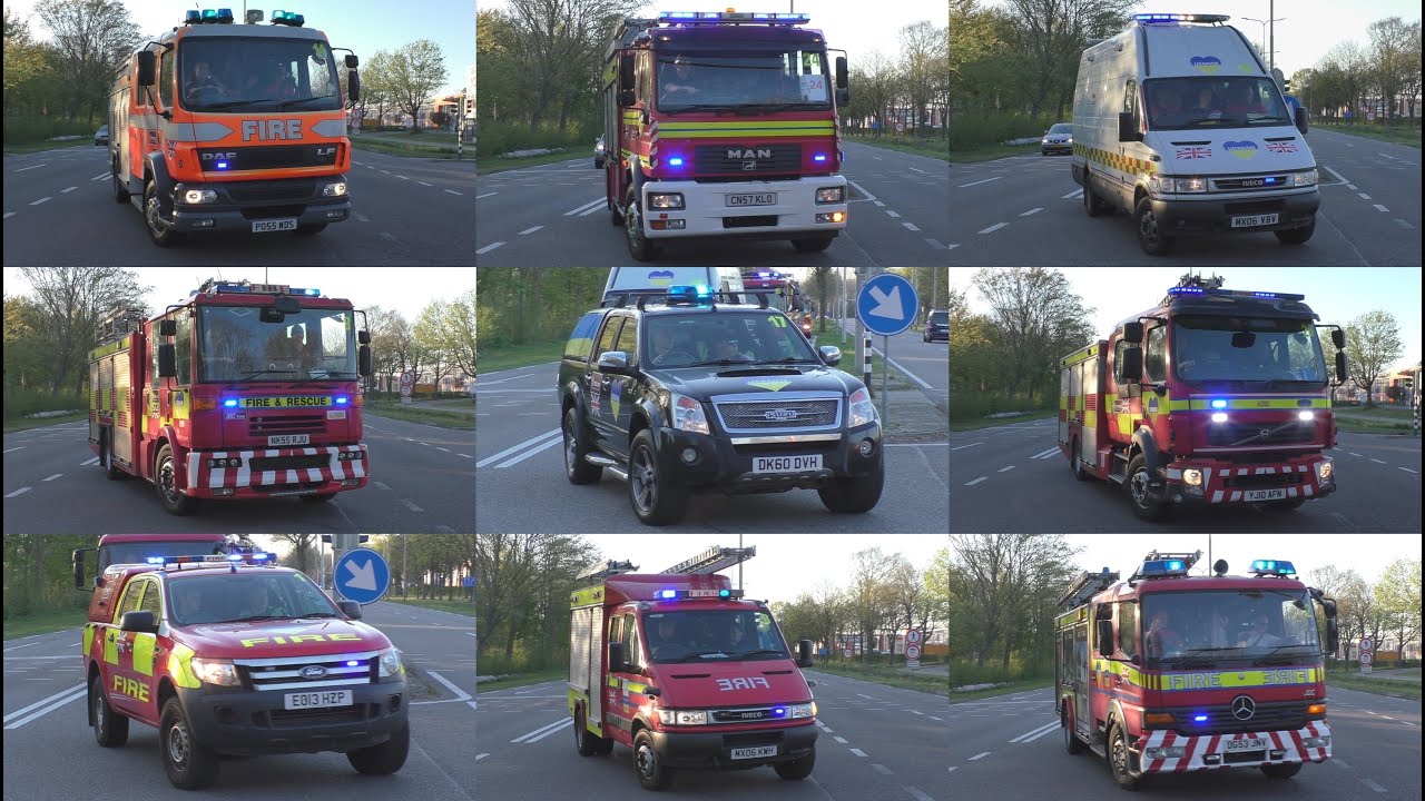FireAid4Ukraine Convoy 8 brings 32 Britisch Fire Trucks to Ukraine crossing in The Neterlands