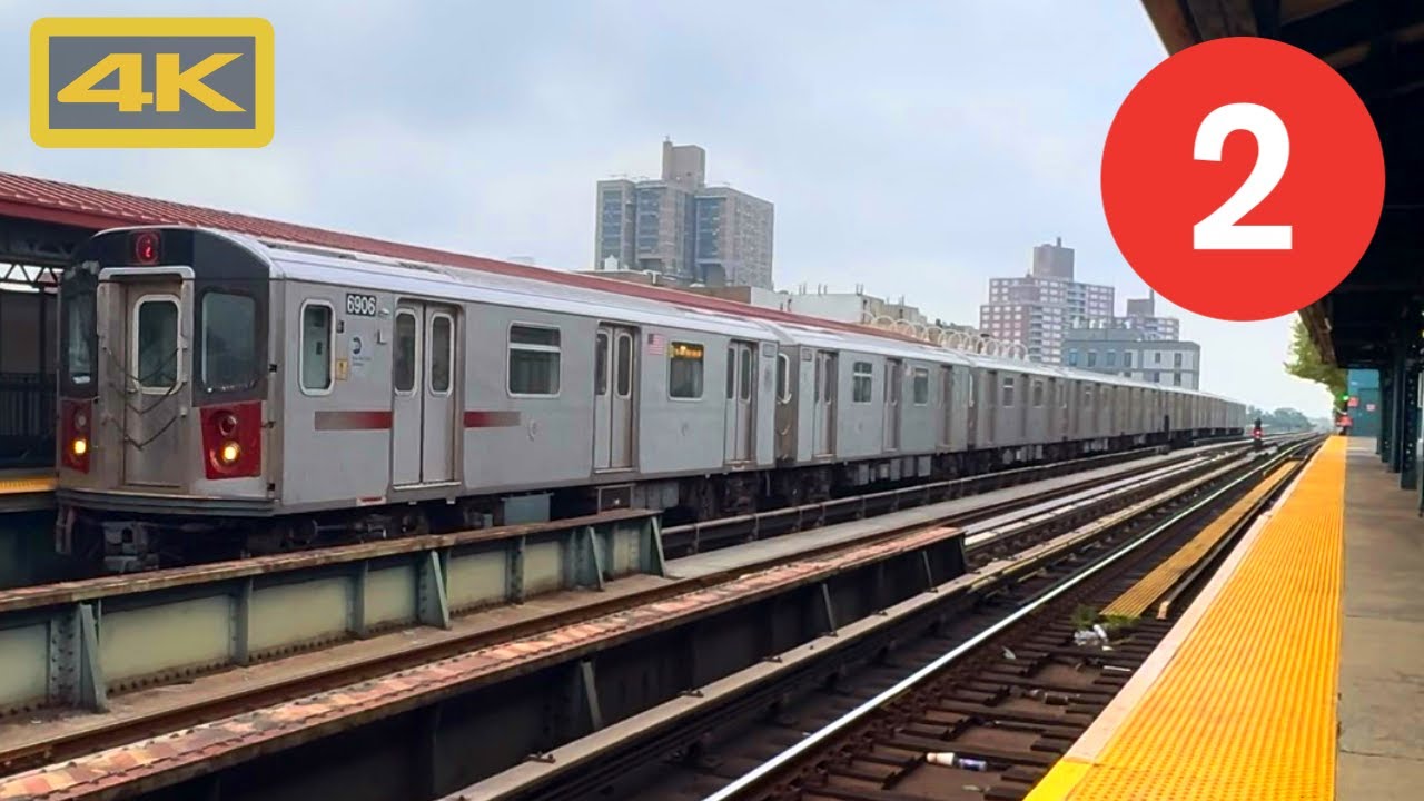 New York City Subway 2 Express Train, Bronx to Manhattan, R142, Bombardier, 4K Train Ride