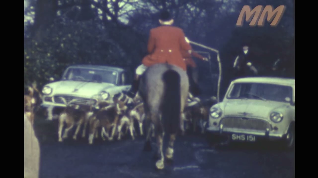 Fox hunt Somewhere in Scotland 1960's old cine film 458