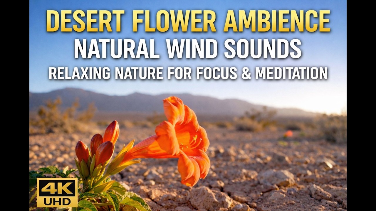 Desert Flower Ambience | Natural Wind Sounds | Relaxing Nature for Focus & Meditation