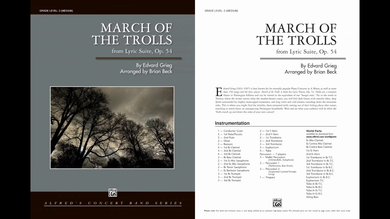 March of the Trolls, arr. Brian Beck – Score & Sound