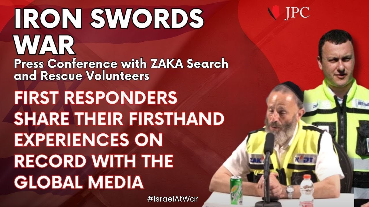 Press Conference with ZAKA Search & Rescue Volunteers, first in the field after Hamas 10/7 Attacks