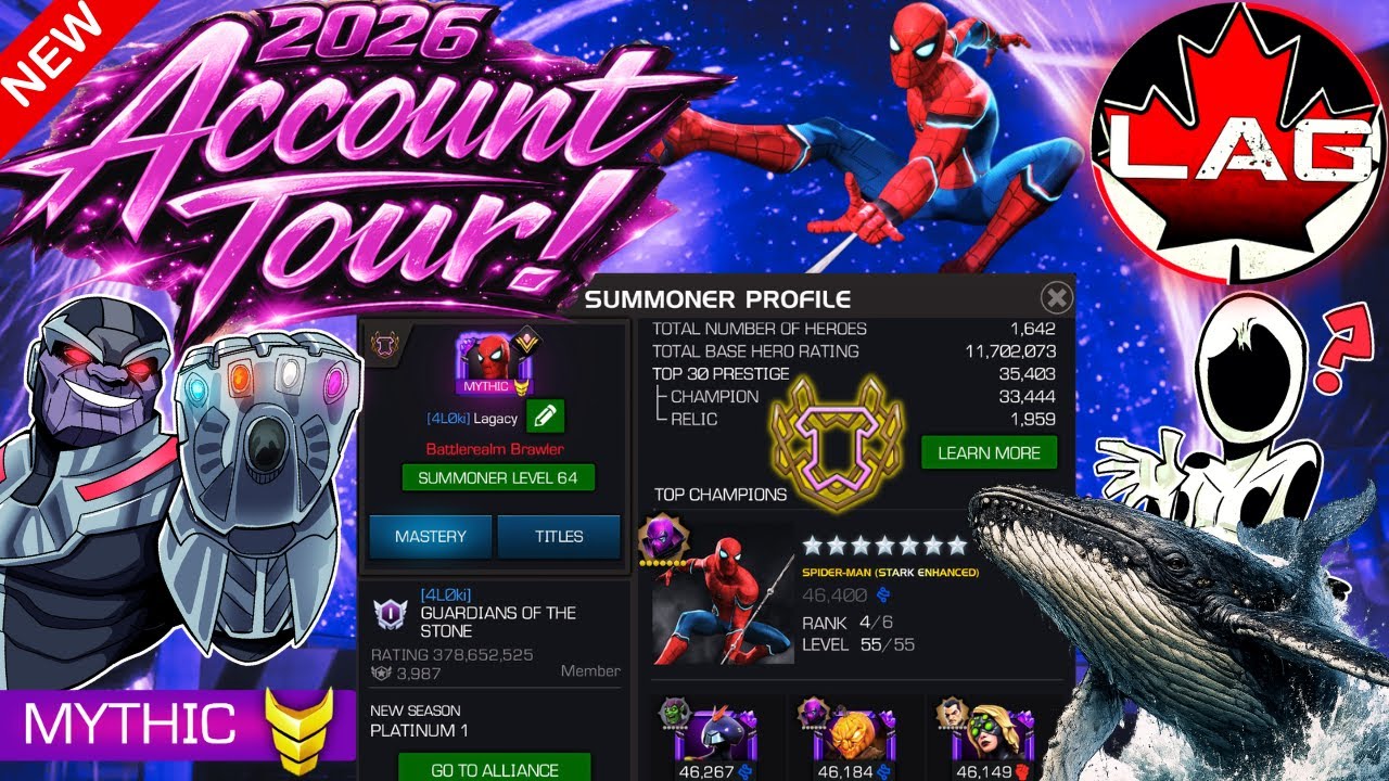 💲69K 2026 Lagacy Kraken Account Tour! Almost 12 Million Rating x50 7⭐Rank 4 Roster Showcase! - MCOC