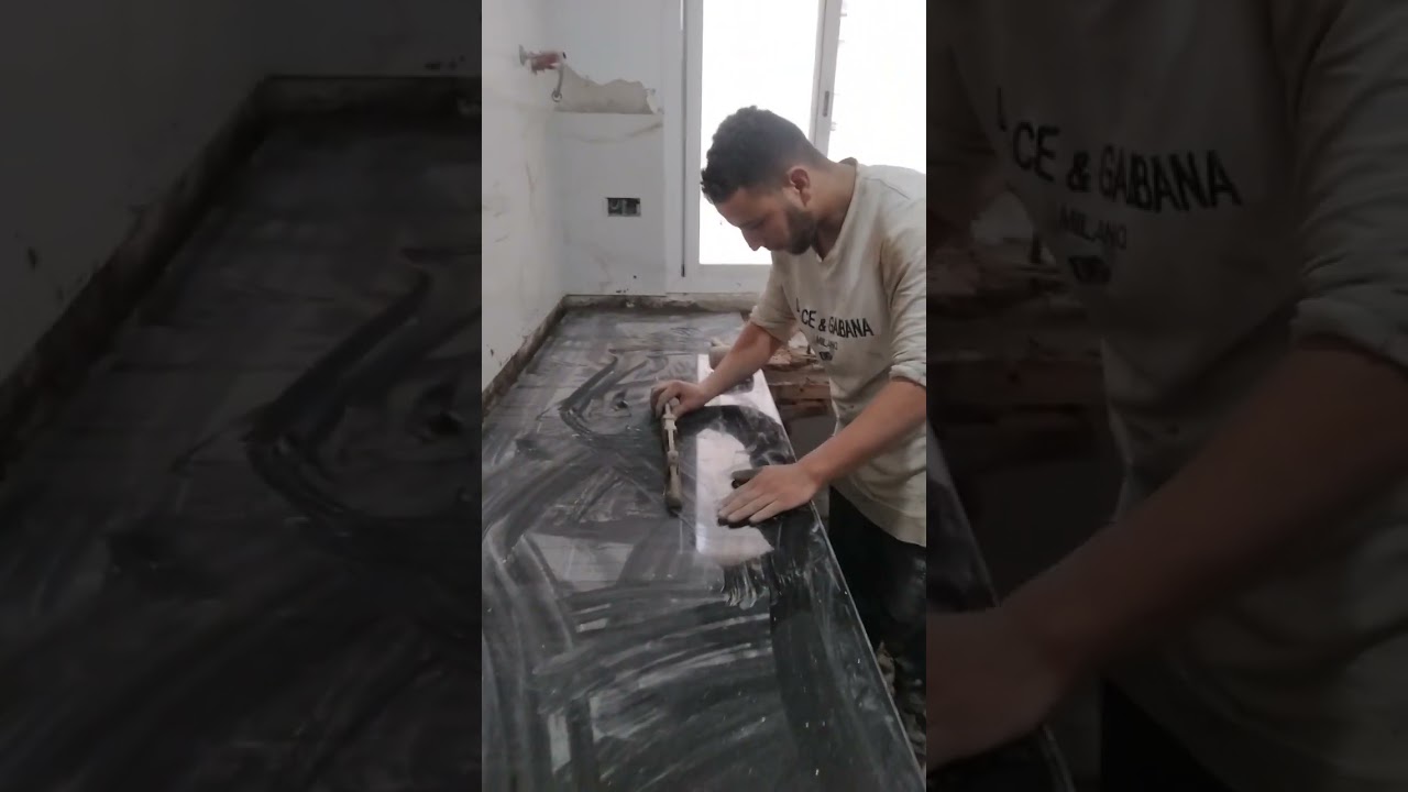 سيراميك  السيراميك المغربي  ابداعات سيراميك طريقة تخدم زليج الأرضيات طريقة احترافية يتبع.إلى نهاية