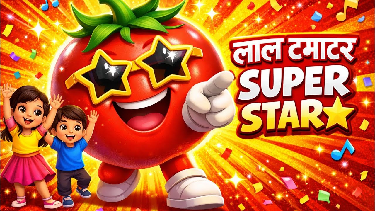 🍅✨ Laal Tamatar Super Star – Energetic Hindi Nursery Rhyme for Kids! ✨🍅  #laaltamatar #kids #rhymes 