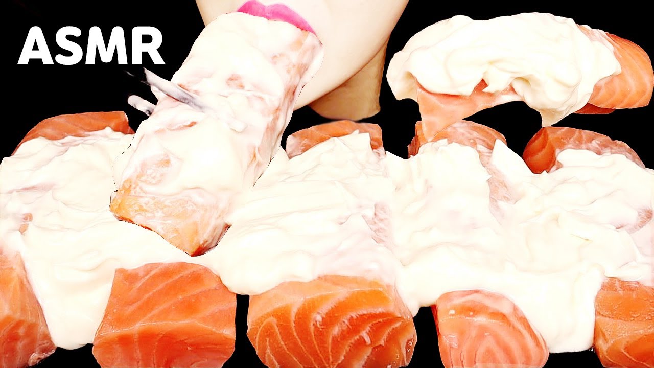 ASMR SALMON 뿌링소스 연어회 먹방 EATING SHOW MUKBANG NO TALKING