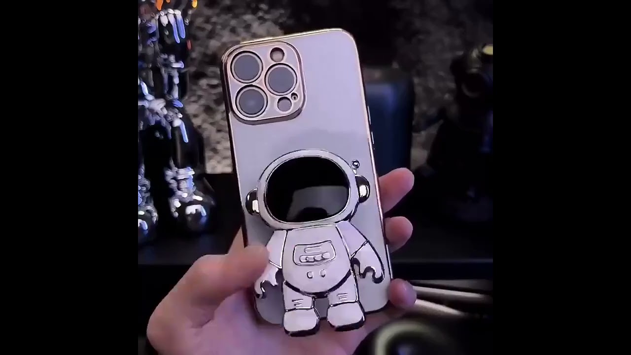 Luxury Plating 3D Astronaut Folding Stand Case For iPhone 11 12 13 Pro Max