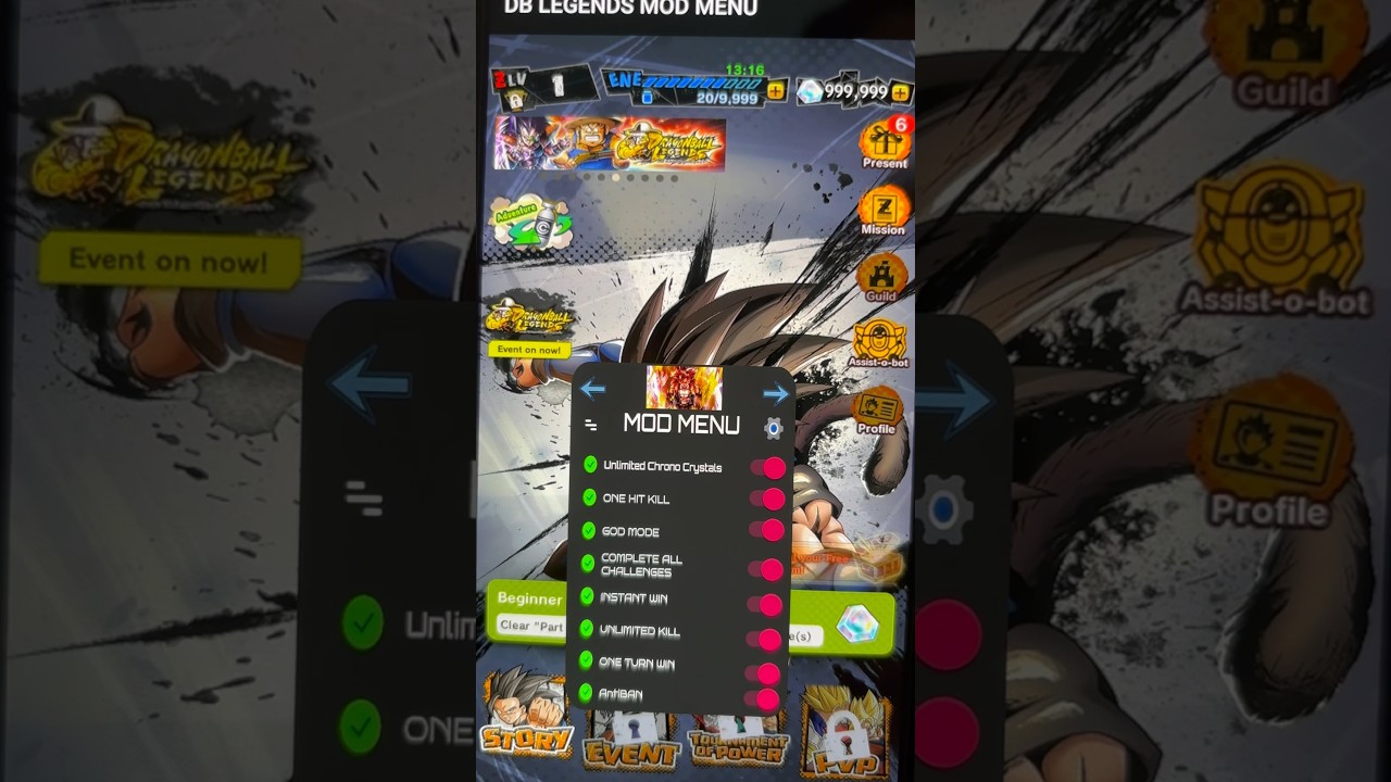 Dragon Ball Legends: Mod Menu #dblegends