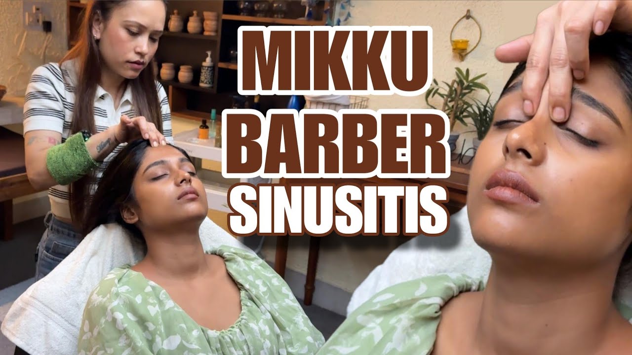 Mikku barber ! Head massage ! Neck cracking ! Reduce Sinusitis pain , Asmr massage for deep sleep 😴 