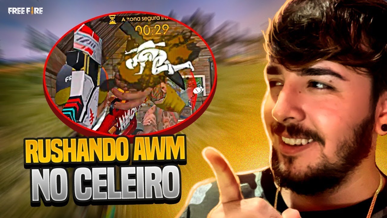 RUSHANDO DE AWM NO CELEIRO FREE FIRE! FT LOS GRANDES