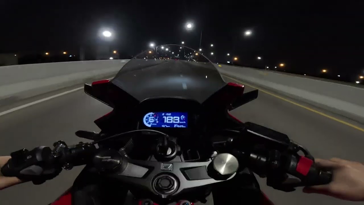 Honda CBR 500R 2023 Top speed run (slip on exhaust with a tune) shot by Gopro 11