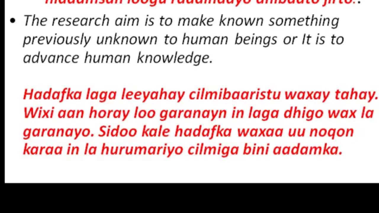 What Is Research? ( Somali Version)