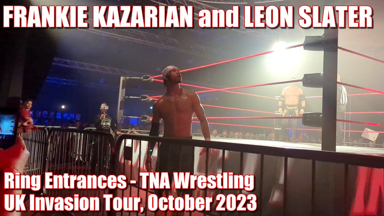 Frankie Kazarian and Leon Slater ring entrances at 2023 TNA Wrestling UK Invasion Tour