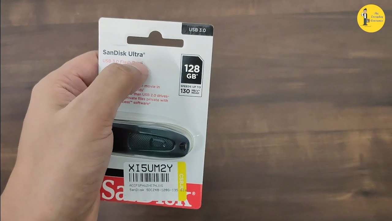 SanDisk Ultra USB 3.0 Flash Drive SanDisk SDCZ48-128G-I35 128GB Pen Drive Unboxing & Review In Hindi