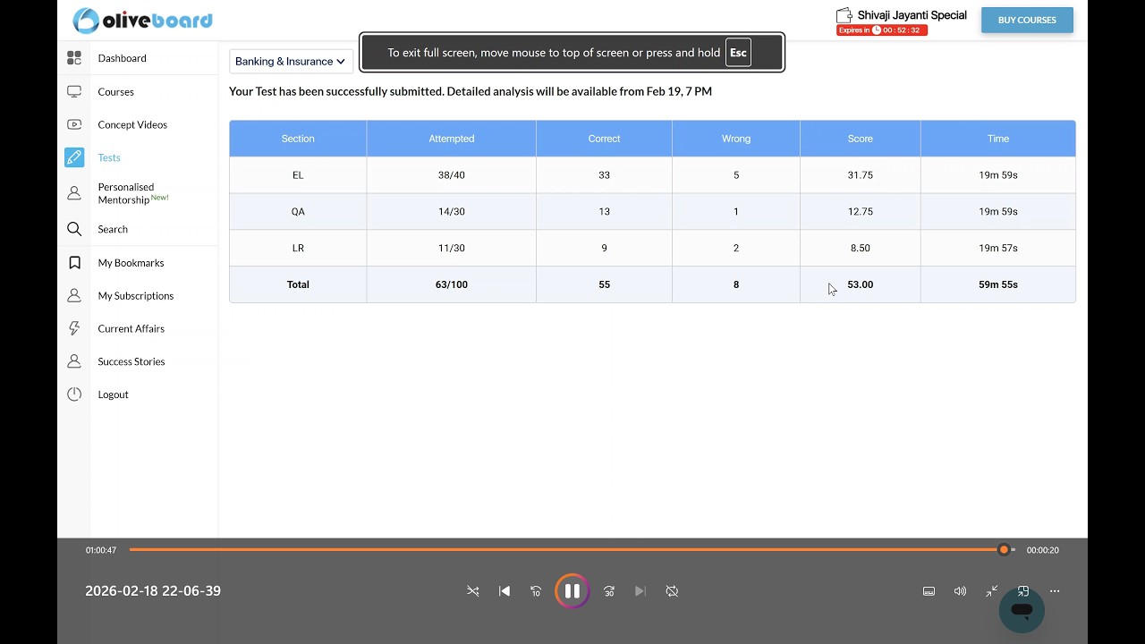 SBI PO LIVE MOCK 18 FEB|| OLIVEBOARD