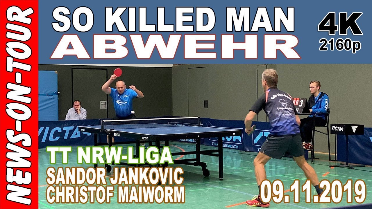 So spielt man gegen Abwehr! (Tischtennis NRW Liga) Sandor Jankovic vs Christof Maiworm