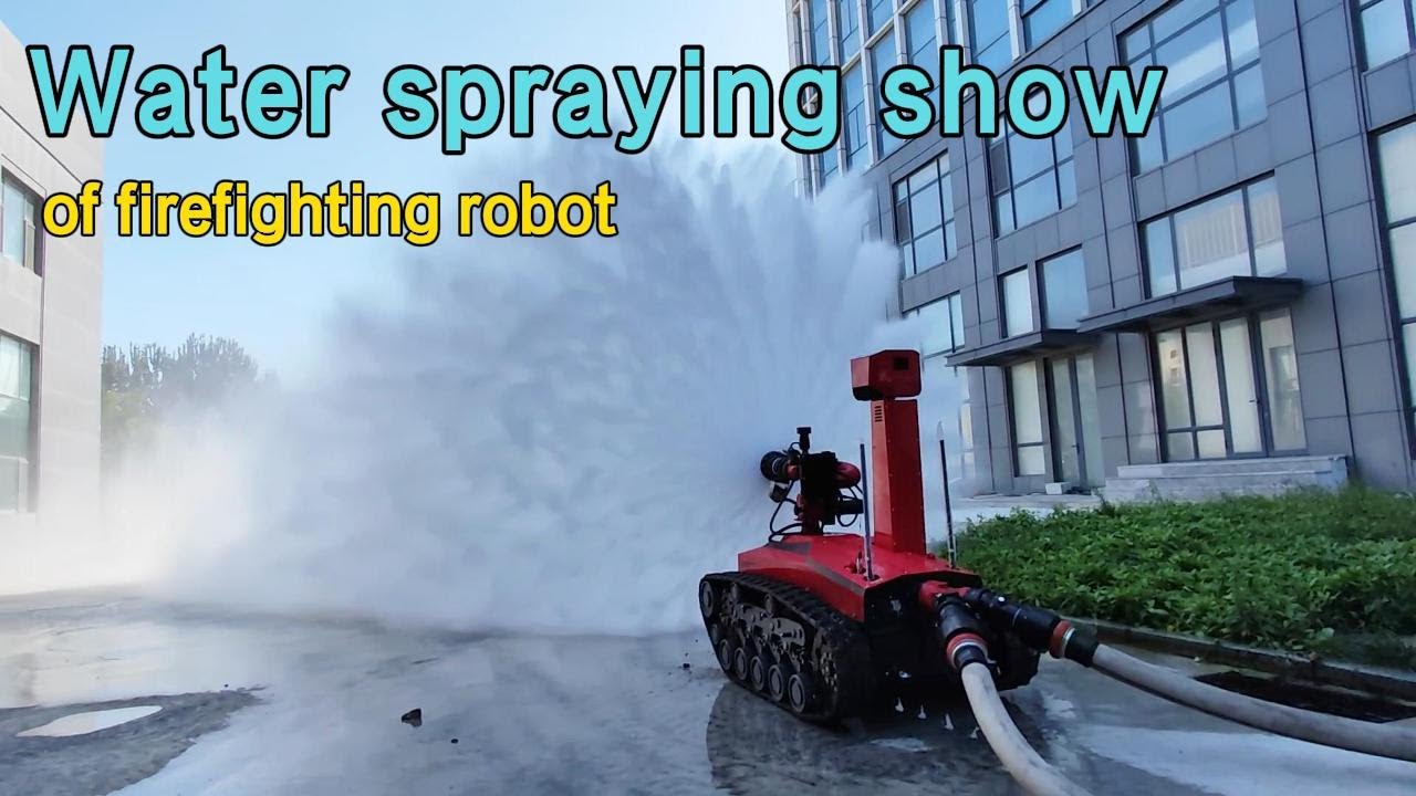 Water spraying show of guoxing firefighting robot