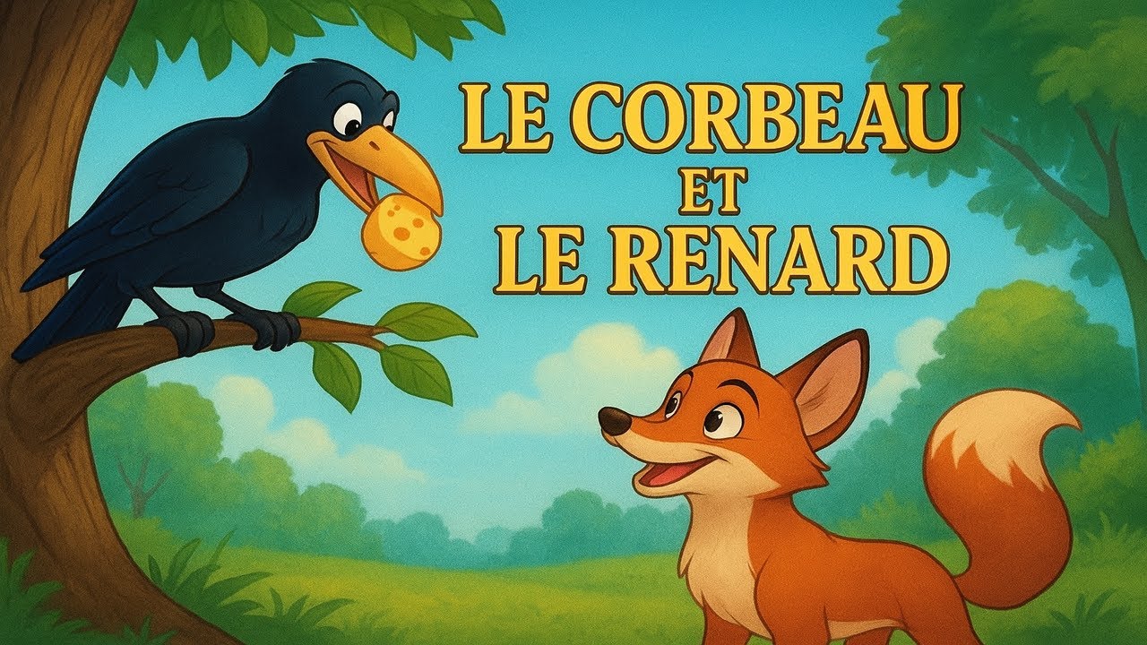 Le Corbeau et le Renard. Fable animé pour enfants