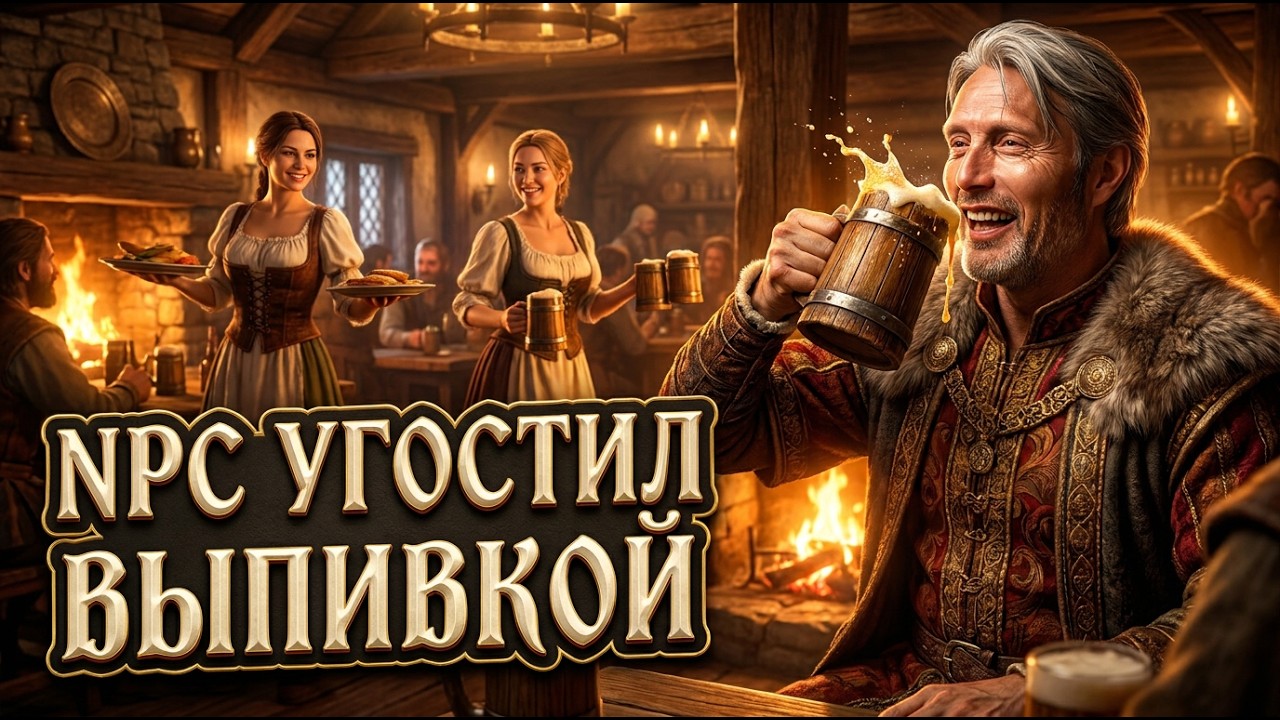 NPC ПОЗВАЛ ПИТЬ ПИВО, ДОШЛО ДО ДРАКИ (СКАЙРИМ С НЕЙРОСЕТЬЮ)