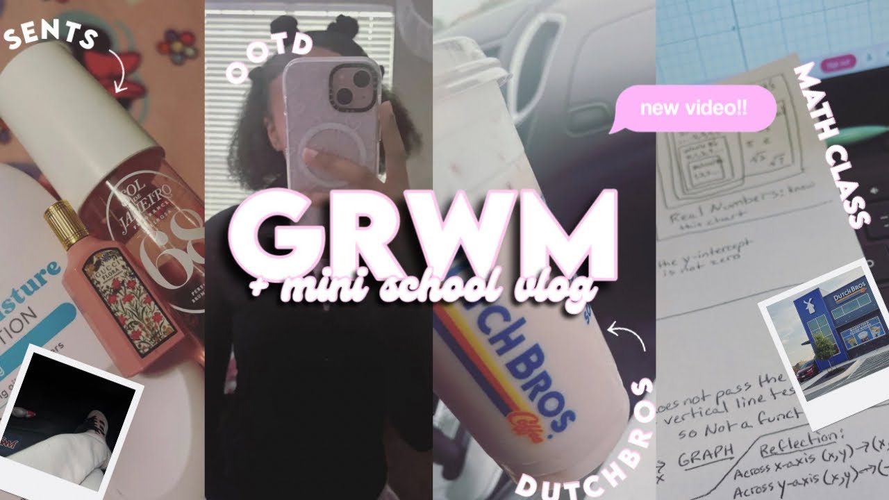 GRWM + MINI SCHOOL VLOG🎀I| chit chat, makeup, dutchbros, math class