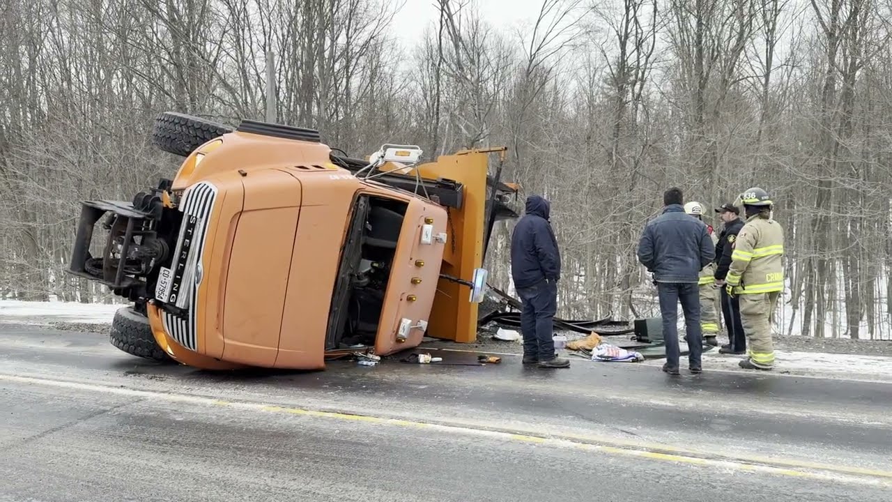 January 12, 2026 Snow Plow Flips North of Colborne