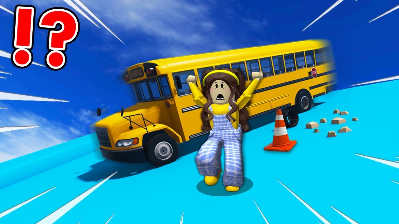 Sliding a School Bus & Houses in Roblox